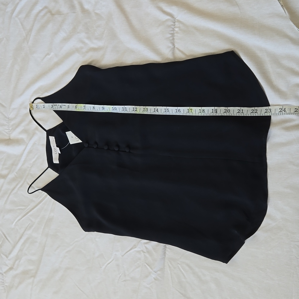 NWT LOFT xxsp black camisole blouse lined - Picture 6 of 10